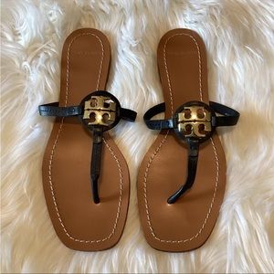 Tory Burch Mini Miller Leather Thong Sandals